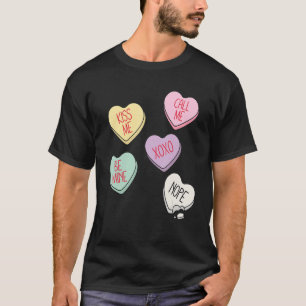 Retro Valentines Day Candy NOPE Vintage Heart Anti T-Shirt