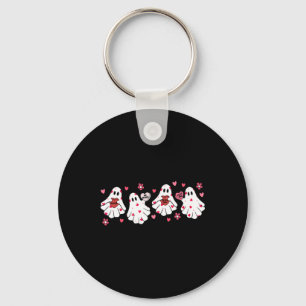Retro Valentines Day Cute Ghost Boo Spooky Womens  Key Ring