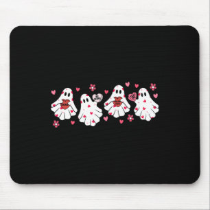 Retro Valentines Day Cute Ghost Boo Spooky Womens Mouse Pad
