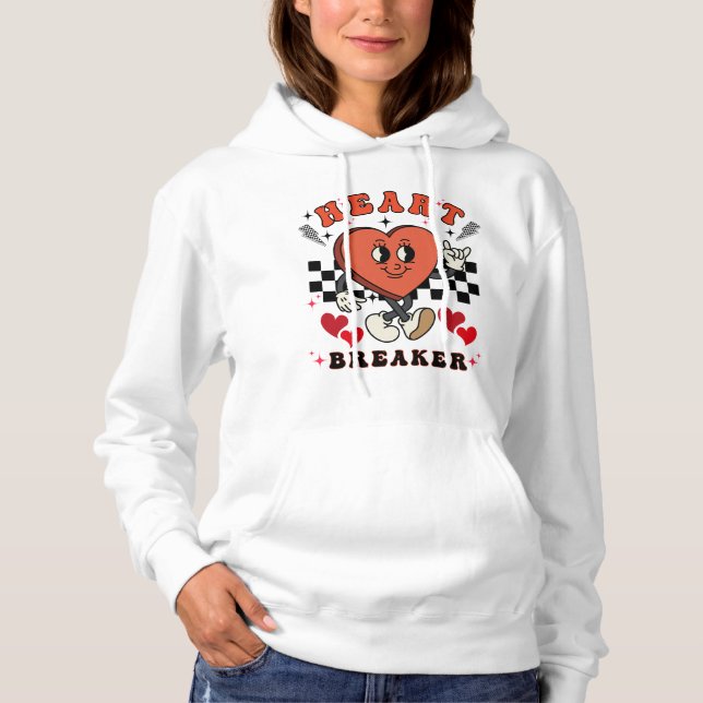 Retro Valentine's Day , Heart breaker Hoodie (Front)
