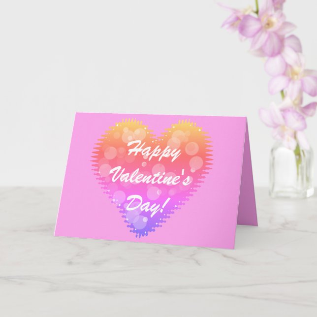 Retro Valentine's Day Heart Card (Orchid)