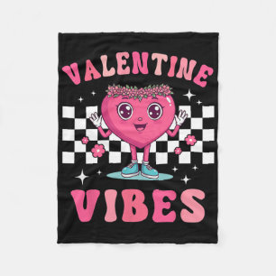 Retro Valentine's Day Heart Valentine Vibes Boys G Fleece Blanket
