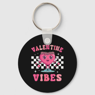 Retro Valentine's Day Heart Valentine Vibes Boys G Key Ring