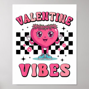 Retro Valentine's Day Heart Valentine Vibes Boys G Poster
