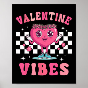 Retro Valentine's Day Heart Valentine Vibes Boys G Poster