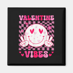 Retro Valentines Day Heart Valentine Vibes Boys Gi Magnet