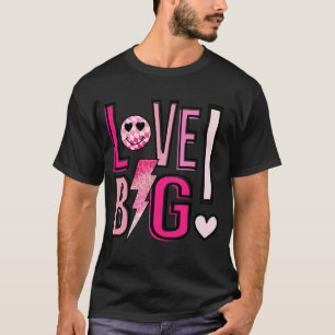 Retro Valentine's Day Love Big Happy Face Lightnin T-Shirt
