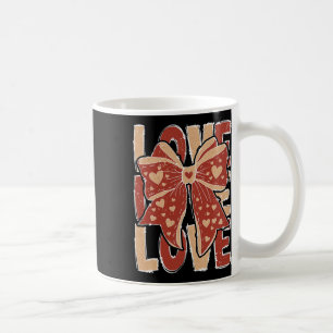Retro Valentine's Day Love Heart Coquette Bow Wome Coffee Mug
