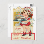 Retro Valentine's Day Maid Holiday Postcard (Front/Back)