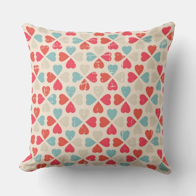 Retro Valentine's Day Pattern Cushion (Front)