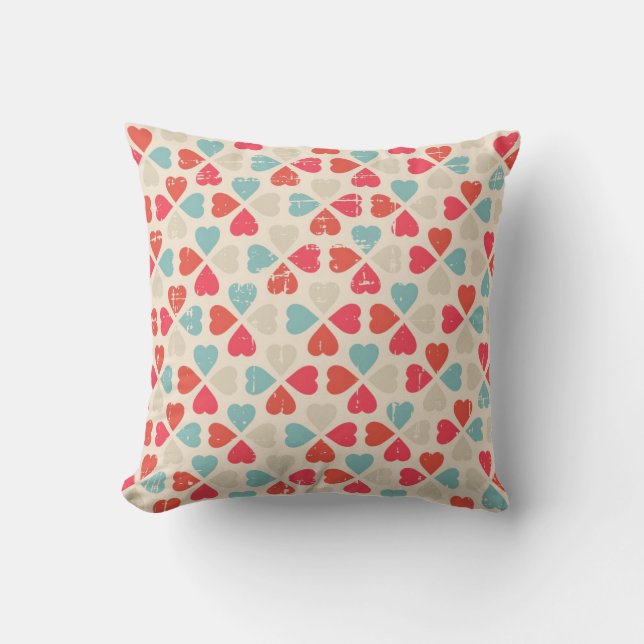Retro Valentine's Day Pattern Cushion (Front)