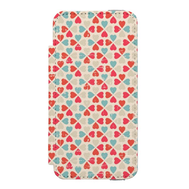 Retro Valentine's Day Pattern Incipio iPhone Wallet Case (Folio Front)