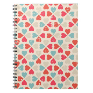 Retro Valentine's Day Pattern Notebook