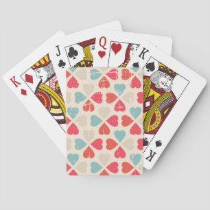Retro Valentine's Day Pattern Playing Cards
