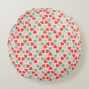 Retro Valentine's Day Pattern Round Cushion