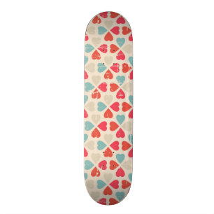 Retro Valentine's Day Pattern Skateboard