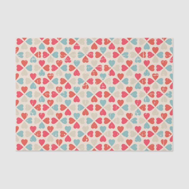 Retro Valentine's Day Pattern Tissue Paper (Front)