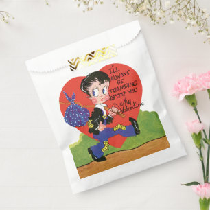 Retro Valentine's Day, Vintage Hobo Boy Heart Favour Bag