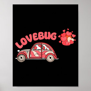Retro Valentines Lovebug Heart Groovy Valentines M Poster
