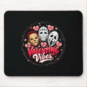 Retro Valentines Vibes Horror Movies Characters Ho Mouse Pad