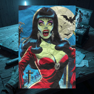 Retro Vampire Woman Comics Tissue Paper