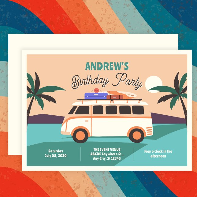 Retro van birthday invitation (Creator Uploaded)