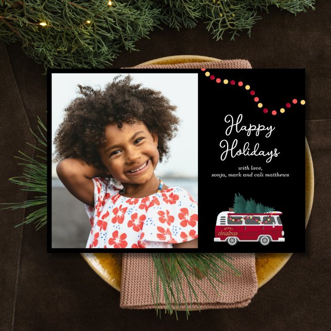 Retro Van Flat Holiday Card (Creator Uploaded)