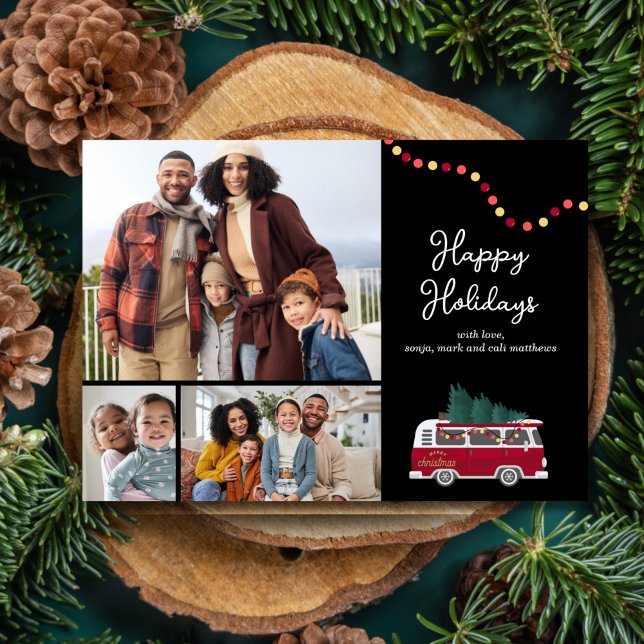 Retro Van Flat Holiday Card (Creator Uploaded)