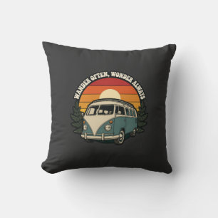 Retro Van Road Trip Sunset Wanderlust Sticker Cushion