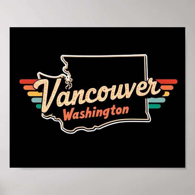 Retro Vancouver Washington State Poster (Front)