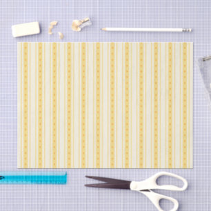 Retro Vanilla Yellow Heart Stripes Bakery Tissue Paper