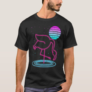 Retro Vaporwave 90s Exotic Bird Lover Synthwave Fl T-Shirt