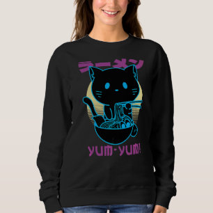 Retro Vaporwave Aesthetic Cool Kitten Cat 80s 90s  Sweatshirt