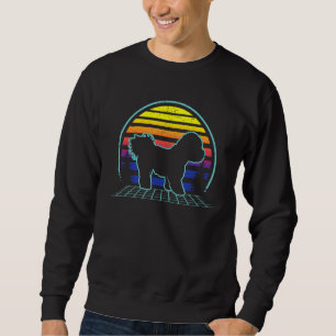 Retro Vaporwave Bichon Frise Mum Dad Owner Dog Sweatshirt