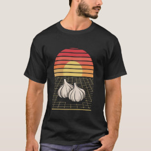 Retro Vaporwave Garlic for Garlicologists Chef T-Shirt