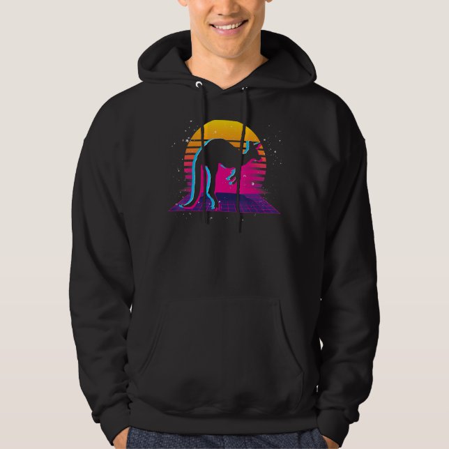 Retro Vaporwave Kangaroo Hoodie (Front)