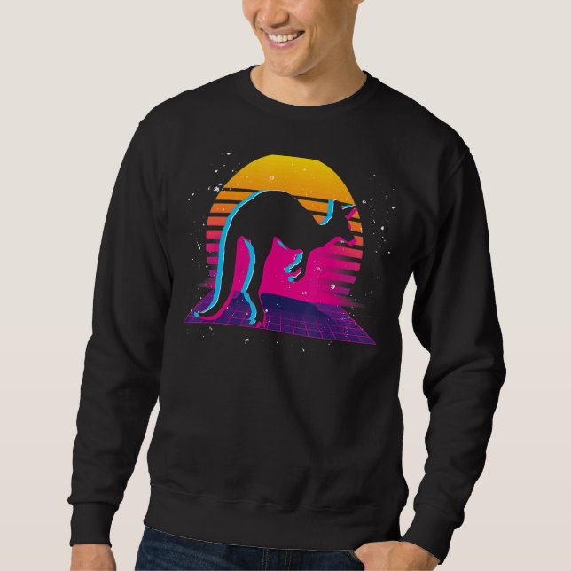 Retro Vaporwave Kangaroo Sweatshirt (Front)