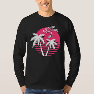 Retro Vaporwave Sunset with palm Trees Going Nowhe T-Shirt