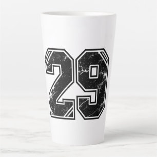 Retro Varsity Number 29 Sports Graphic – Latte Mug