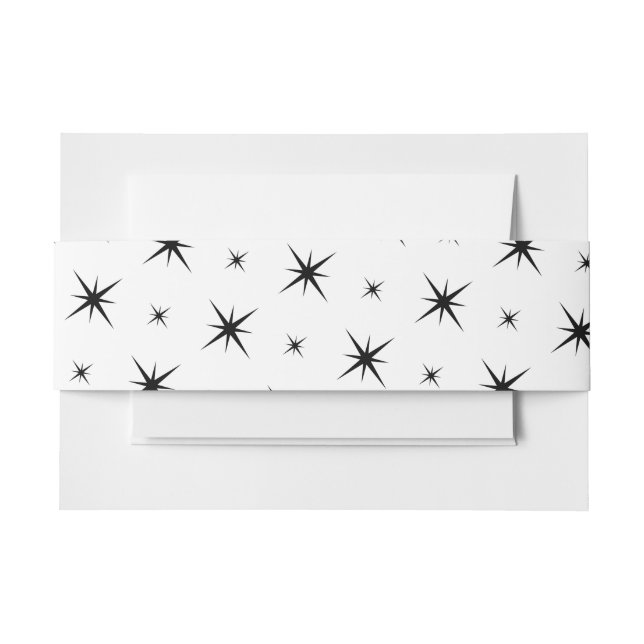 Retro Vegas Black Stars Envelope Belly Band Invitation Belly Band (Front Example)