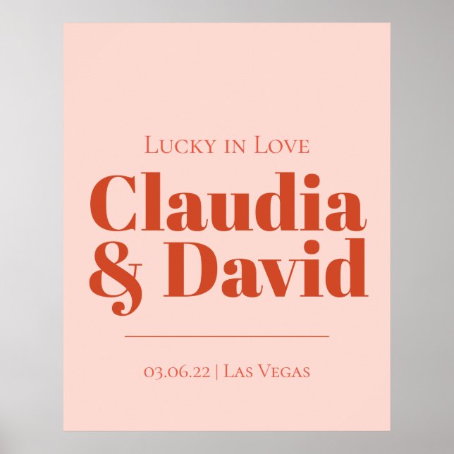 Retro Vegas Wedding Sign  (Front)