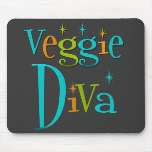 Retro Veggie Diva Mouse Pad
