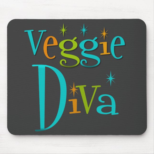 Retro Veggie Diva Mouse Pad (Front)