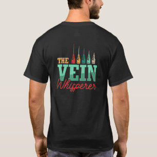 Retro Vein Whisperer Phlebotomist Medical Nurse Ph T-Shirt