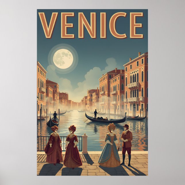 Retro Venice Travel Poster (Front)