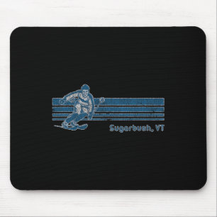 Retro Vermont Distressed Sugarbush Skiing Tee Mouse Pad