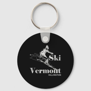 Retro Vermont Killington Skiing Tee Key Ring