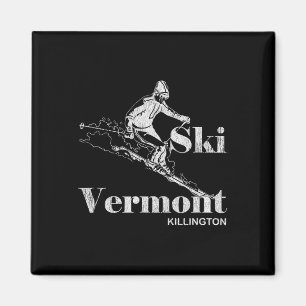 Retro Vermont Killington Skiing Tee Magnet
