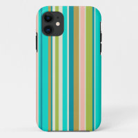 Retro vertical pink turquoise and peach stripes