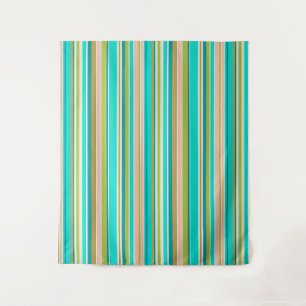 Retro vertical pink turquoise and peach stripes tapestry